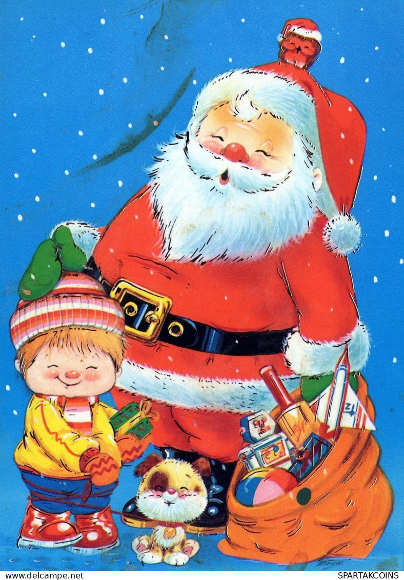 BABBO NATALE BAMBINO Natale Vintage Cartolina CPSM #PAK249.IT - Kerstman