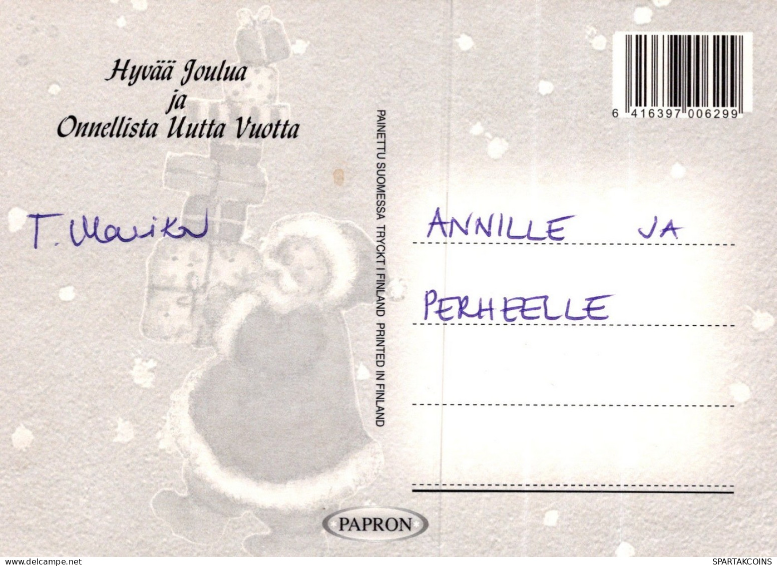 BABBO NATALE ANGELO Buon Anno Natale Vintage Cartolina CPSM #PAK101.IT - Kerstman