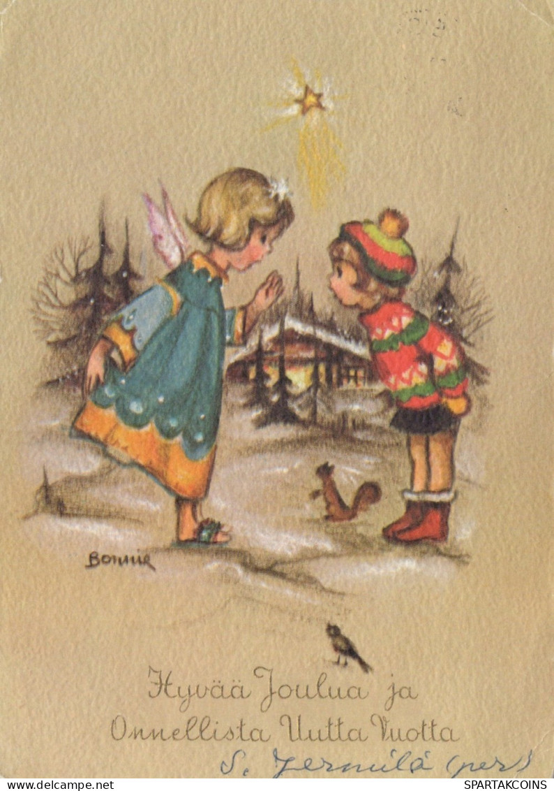 ANGELO Buon Anno Natale Vintage Cartolina CPSM #PAH656.IT - Engelen