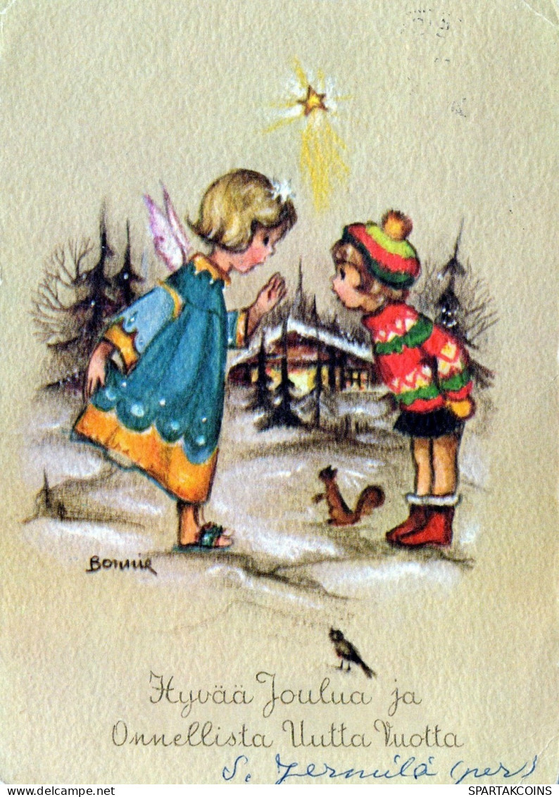 ANGELO Buon Anno Natale Vintage Cartolina CPSM #PAH656.IT - Engel