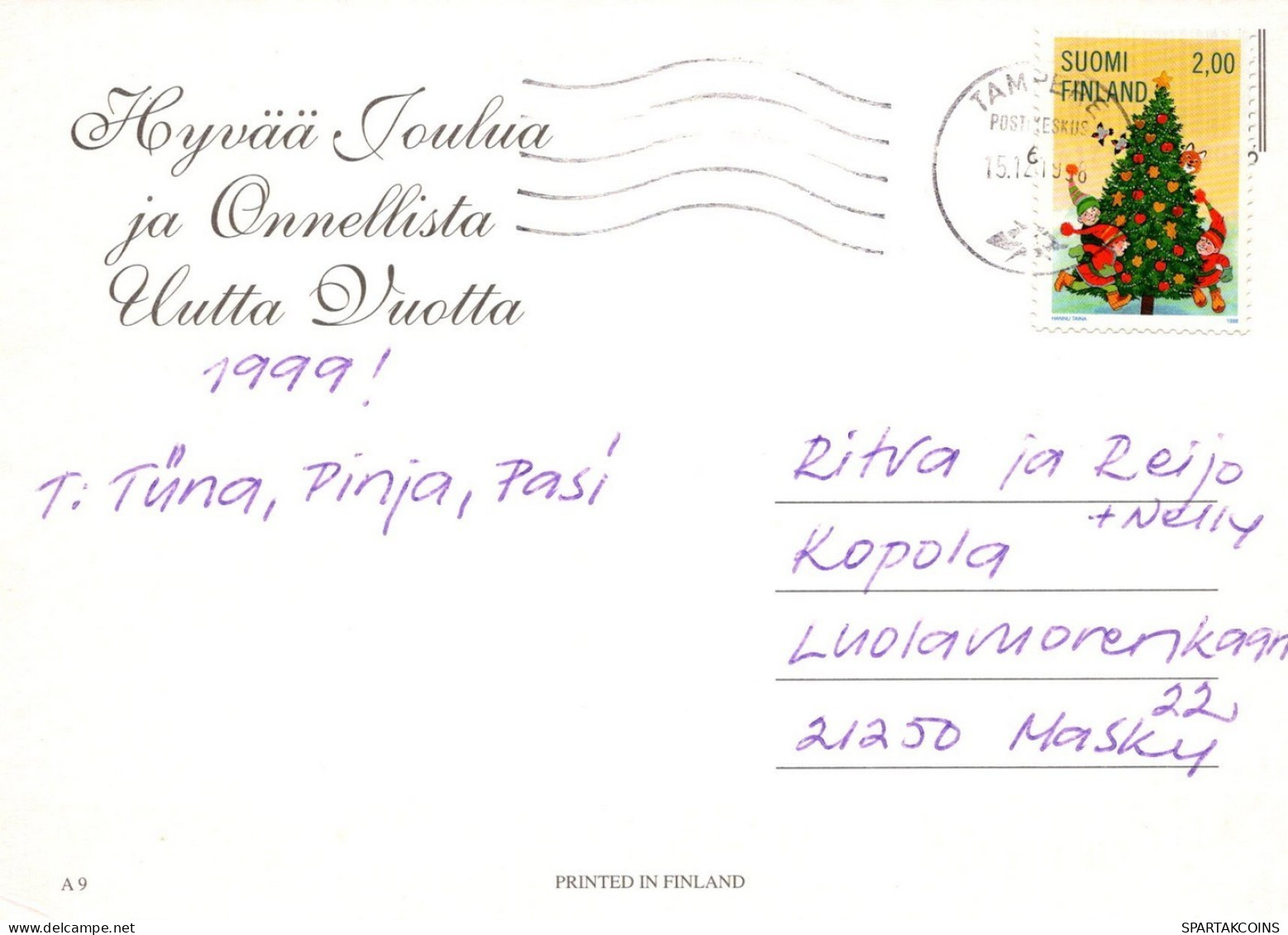 ANGELO Buon Anno Natale Vintage Cartolina CPSM #PAH086.IT - Angeles
