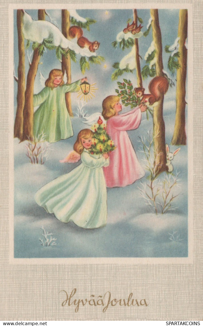 ANGELO Buon Anno Natale Vintage Cartolina CPSMPF #PAG839.IT - Anges