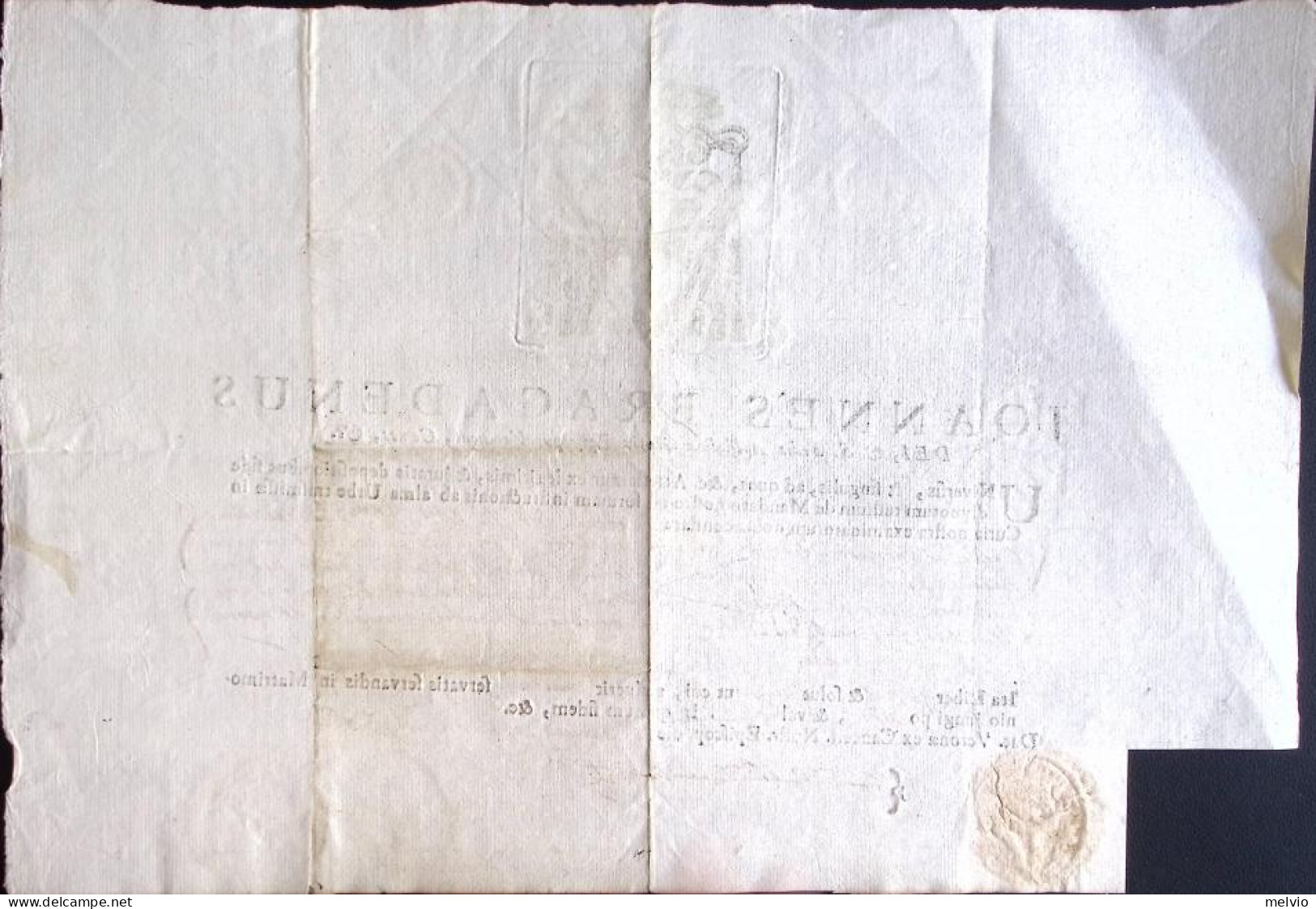 1733-Joannes Bragadenus (Bragadim?) Vescovo Di Verona Documento Con Sigillo - Documentos Históricos