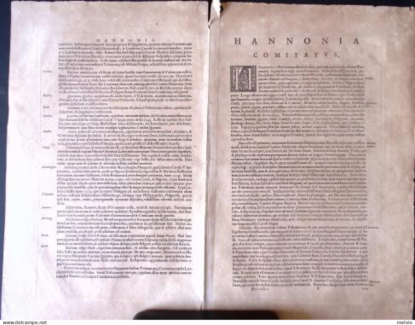 1645-Comitatum Hannoniae Et Namurci Descriptio Bleau Dim. 50x38 Cm.Pagina Aperta - Cartes Géographiques