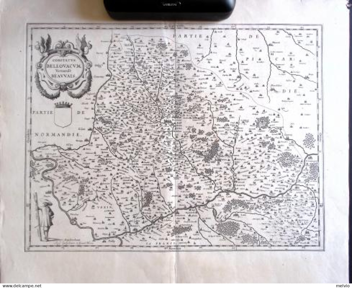 1640-Francia Comitatus Bellovacum Volgo Beavvoisin Bernacule Beavvais -Bleau Dim - Mapas Geográficas