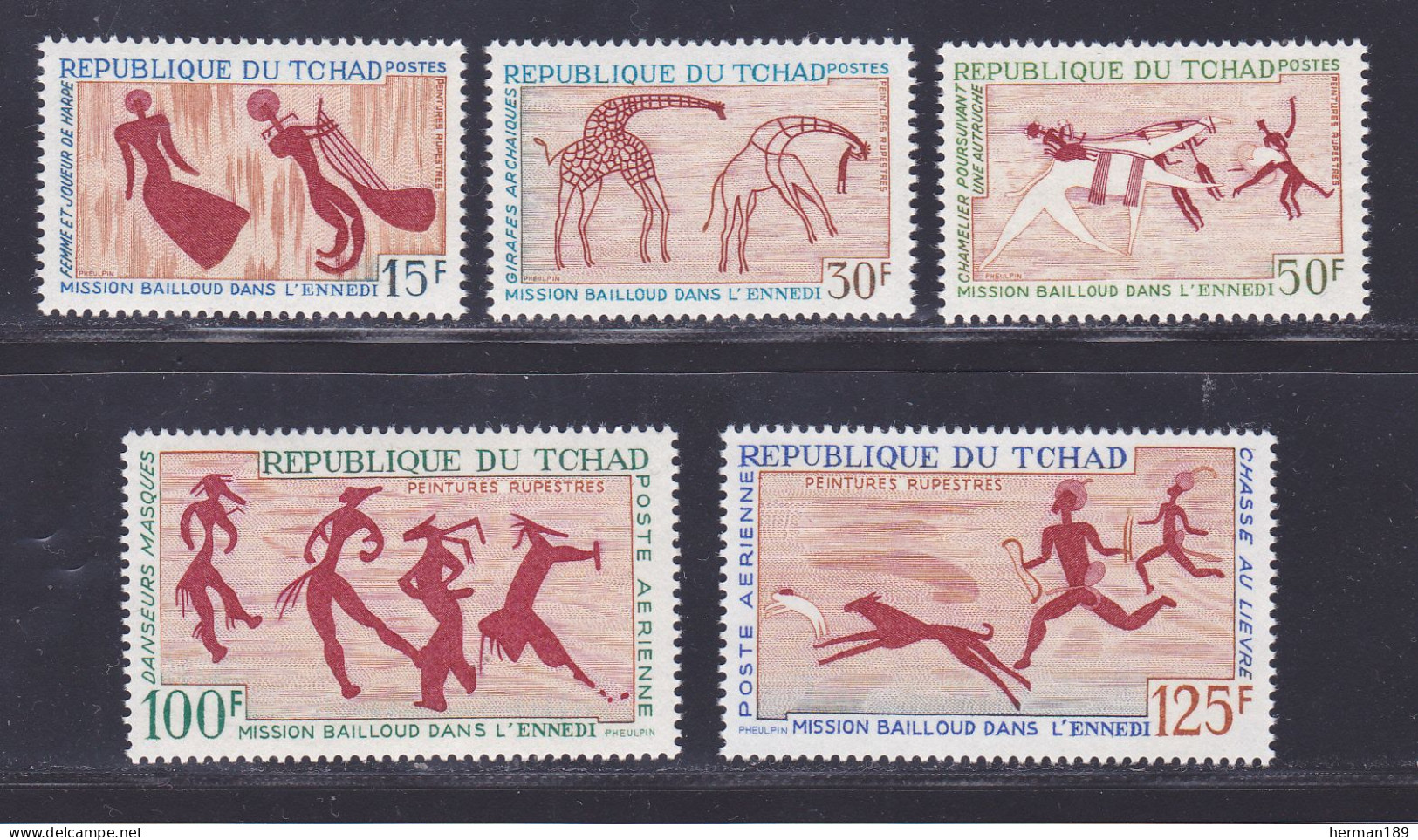 TCHAD N°  146 à 148, A42 & 43 ** MNH Neufs Sans Charnière, TB (D7768) Peintures Rupestres - 1967 - Tsjaad (1960-...)