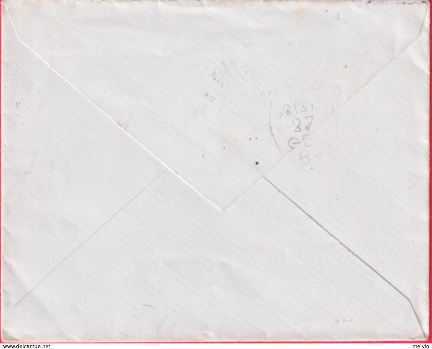 1889-lettera Affrancata Umberto I^ 5c.con Intero Bordo Di Foglio Inferiore - Marcophilie