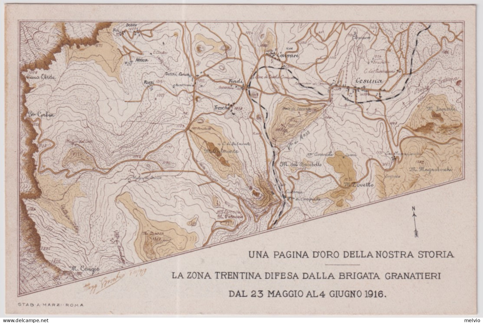 1916-La Zona Trentina Difesa Dalla Brigata Granatieri, Rara - Patriotic