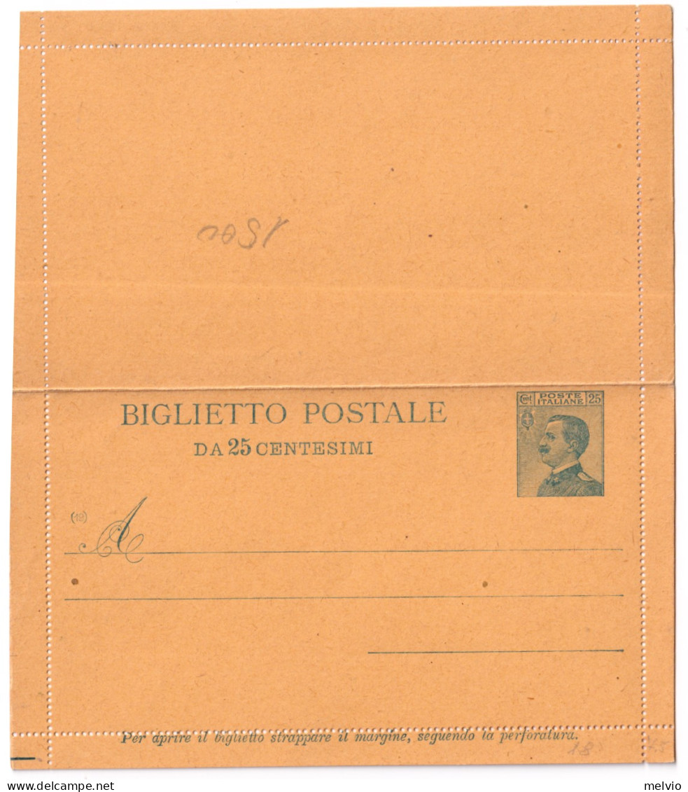 1919-Biglietto Postale 15c.Repetati Nero Su Giallo Cat.Filagrano B 13 - Interi Postali