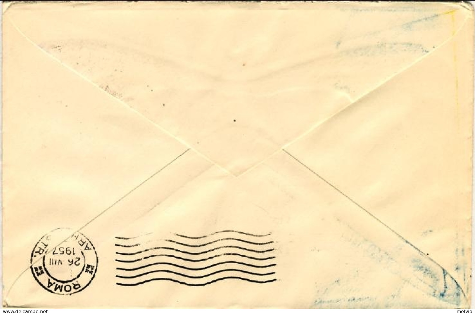 1957-Aden Cat.Pellegrini N.753 Euro 120, I^volo BOAC Aden-Roma Del 24 Agosto - Poste Aérienne