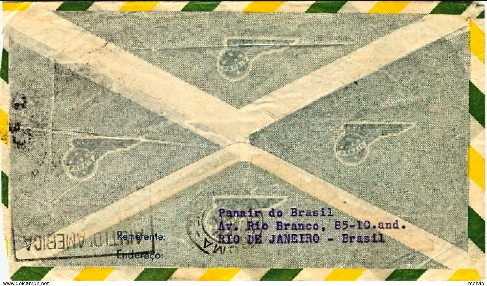 1946-Brasile Panair Do Brasil-2 Aniversario Do Servico Transatlantico Brasil Rom - Altri & Non Classificati