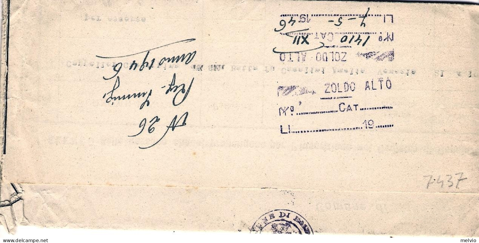 1946-piego Affr. Con L.2 Imperiale Senza Fasci E Filigr.ruota Annullo Del 16 Apr - 1946-60: Storia Postale