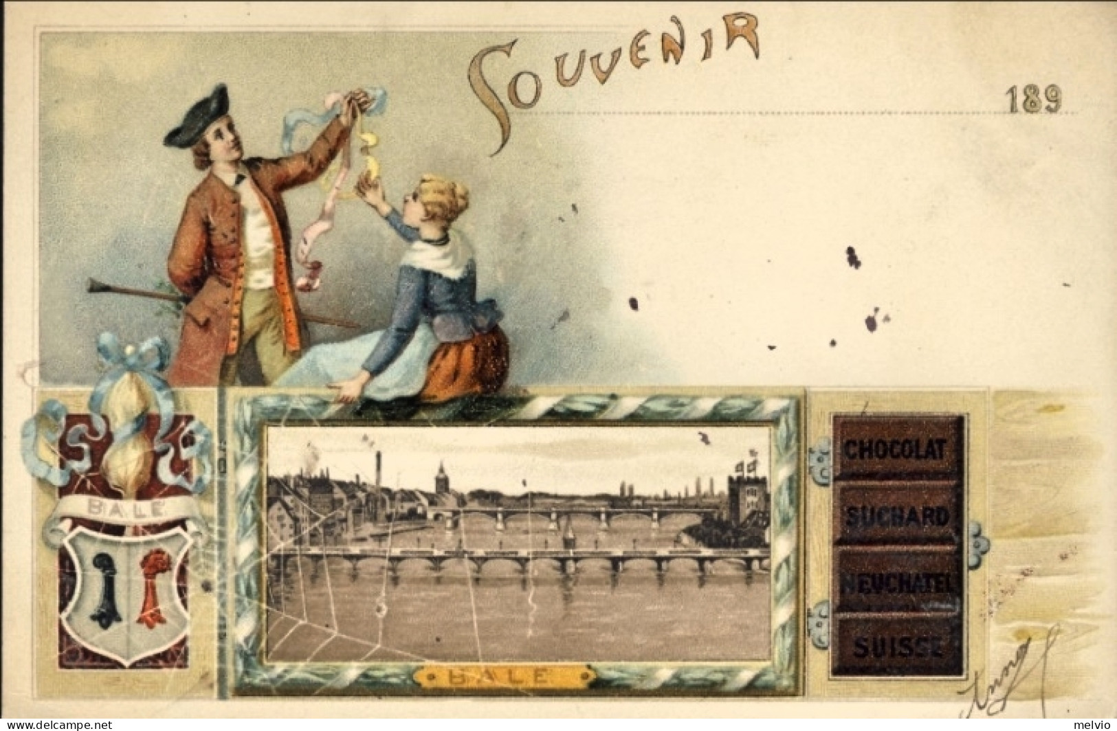 1906-Belgio Cacao Suchard Souvenir Bale (Svizzera Basilea) Viaggiata - Sonstige & Ohne Zuordnung