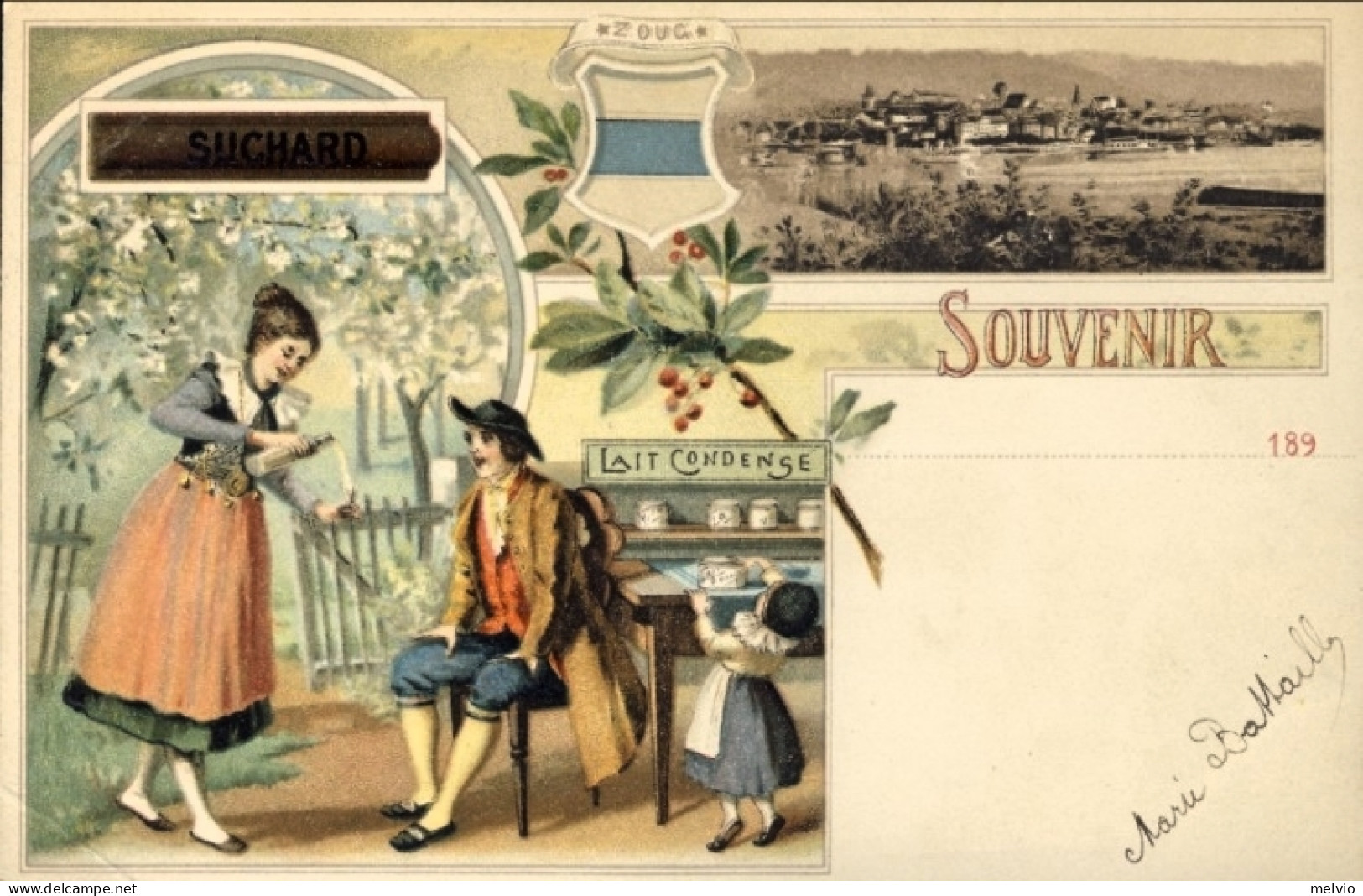 1906-Belgio Cacao Suchard Souvenir Zoug (Svizzera Zugo) Viaggiata - Sonstige & Ohne Zuordnung