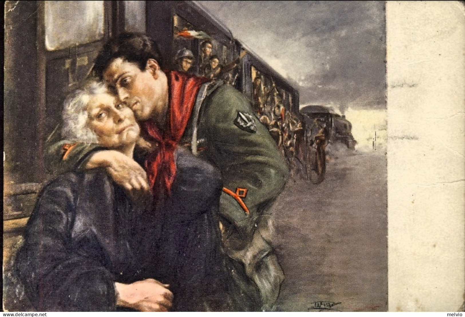 1940-Fascismo, Mamma Se Ti Fa Male Il Cuor Pensa Al Duce, Disegnatore Tufani Via - Patriotiques