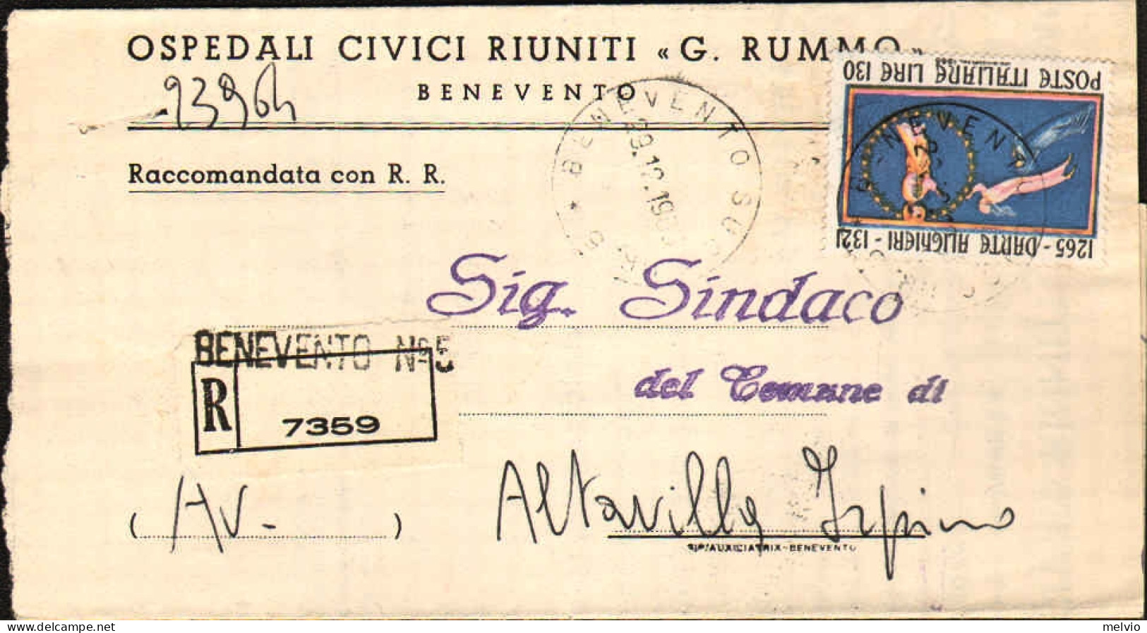 1965-cat.Sassone Euro 130, Piego Ospedaliero Racc. Affr. L.130 Dante Alighieri I - 1961-70: Storia Postale