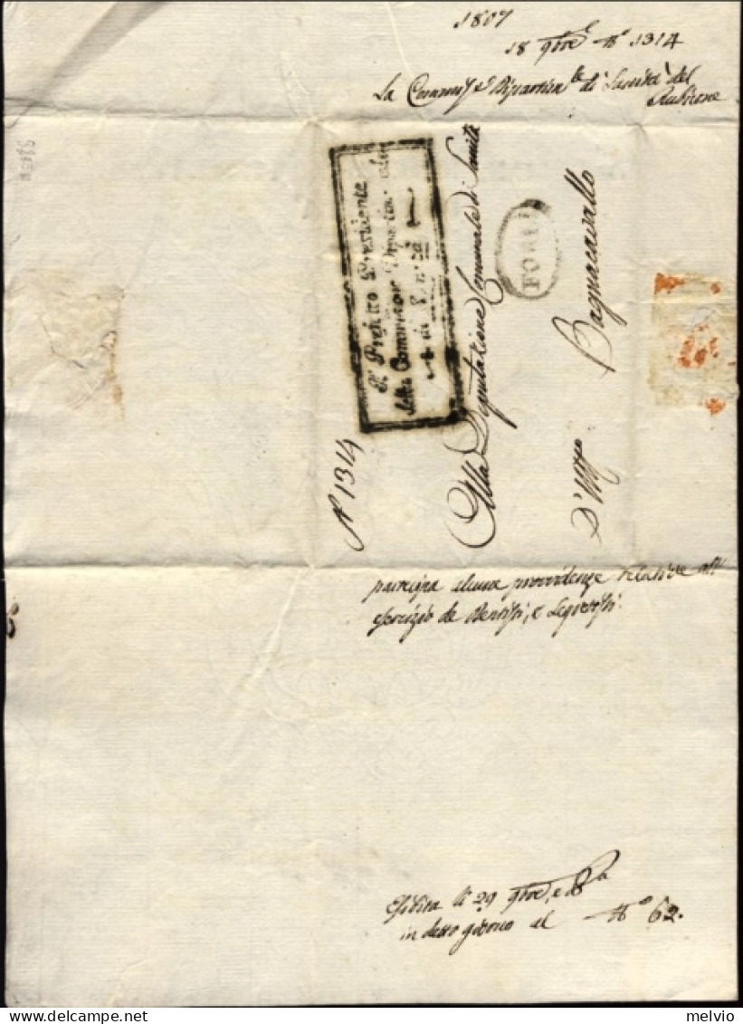 1807-Regno D'Italia Commissione Dipartimentale Di Sanita' Del Rubicone Con Istru - Historical Documents