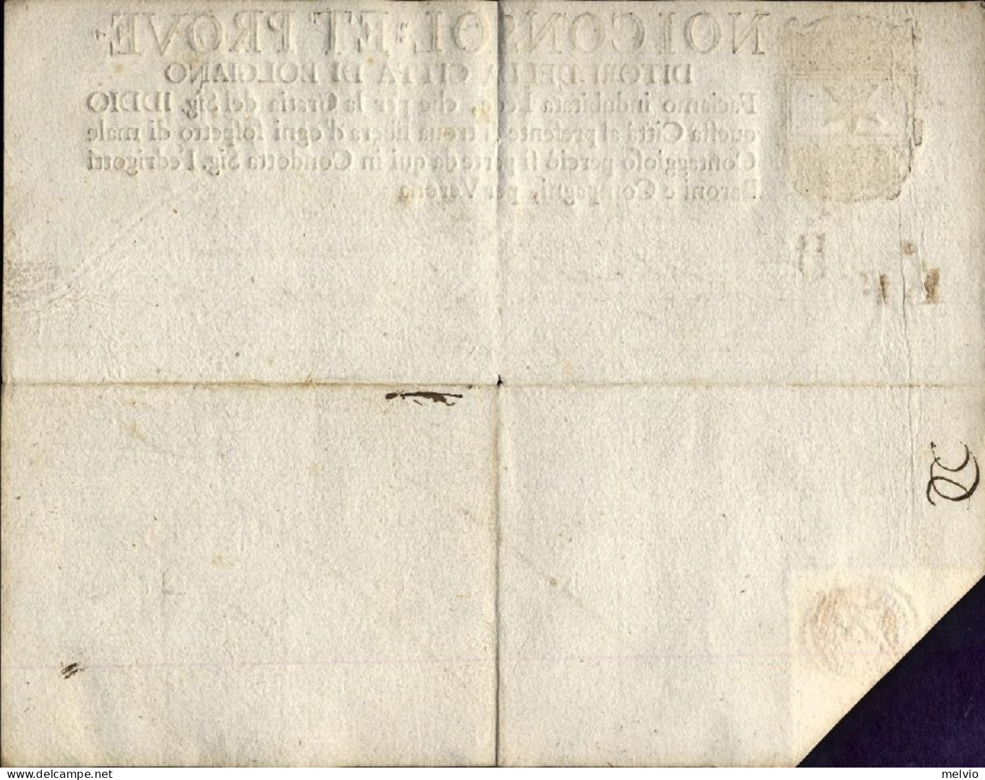 1777-Bolgiano Fede Di Sanita Con Timbro A Secco In Parte Stampata Ed In Parte Sc - Historical Documents