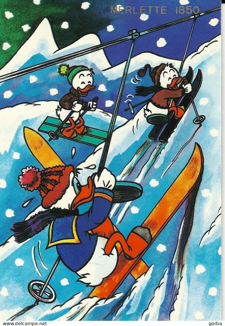 *CPM - Donald Et Ses Neveux Aux Ski - Merlette 1850 - Disneyworld