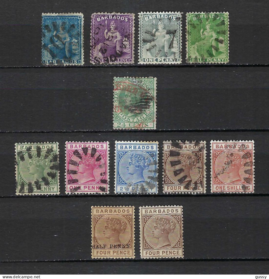 BARBADOS Ca.1875: Lot D' Obl. Et Neufs* - Barbados (...-1966)