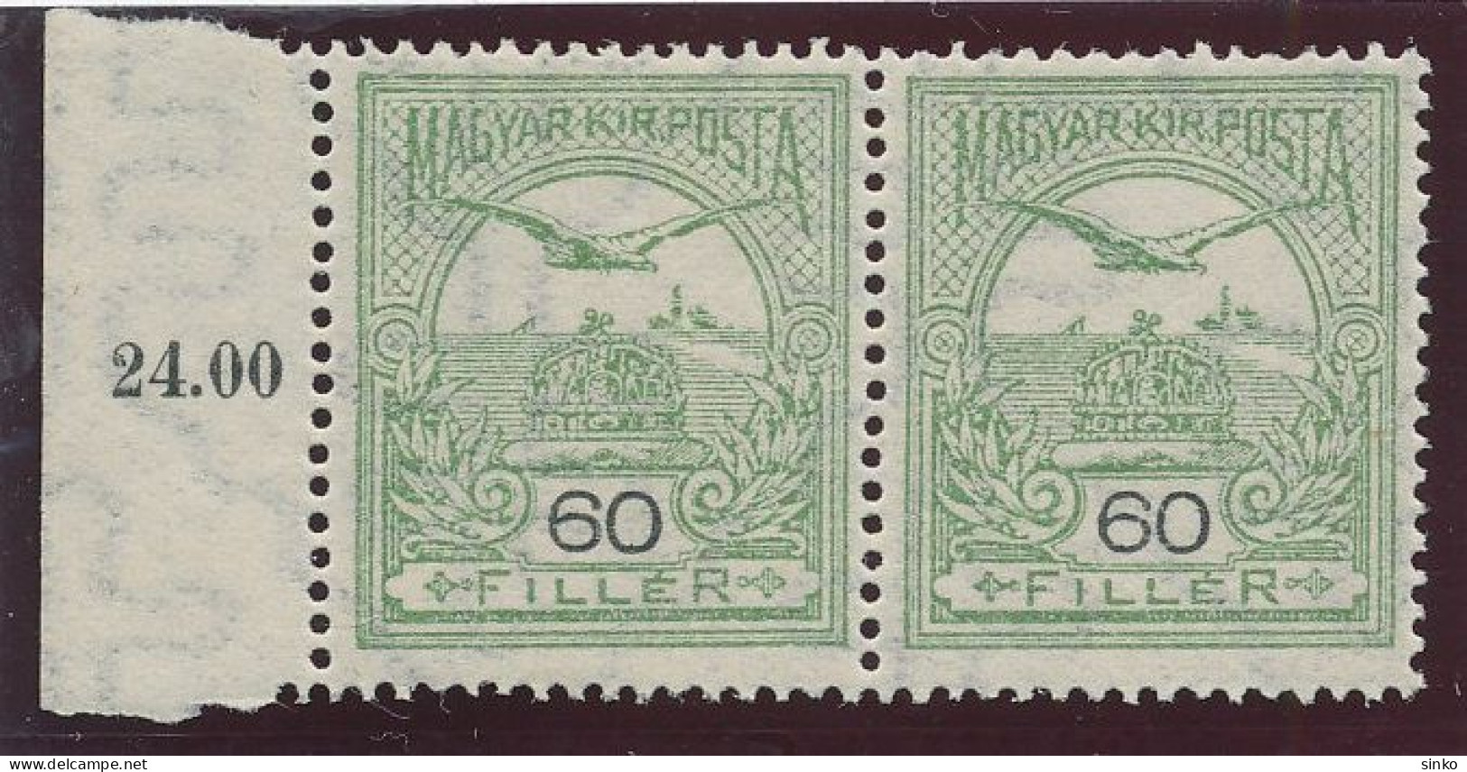 1913. Turul 60f Stamp Pair - Ongebruikt