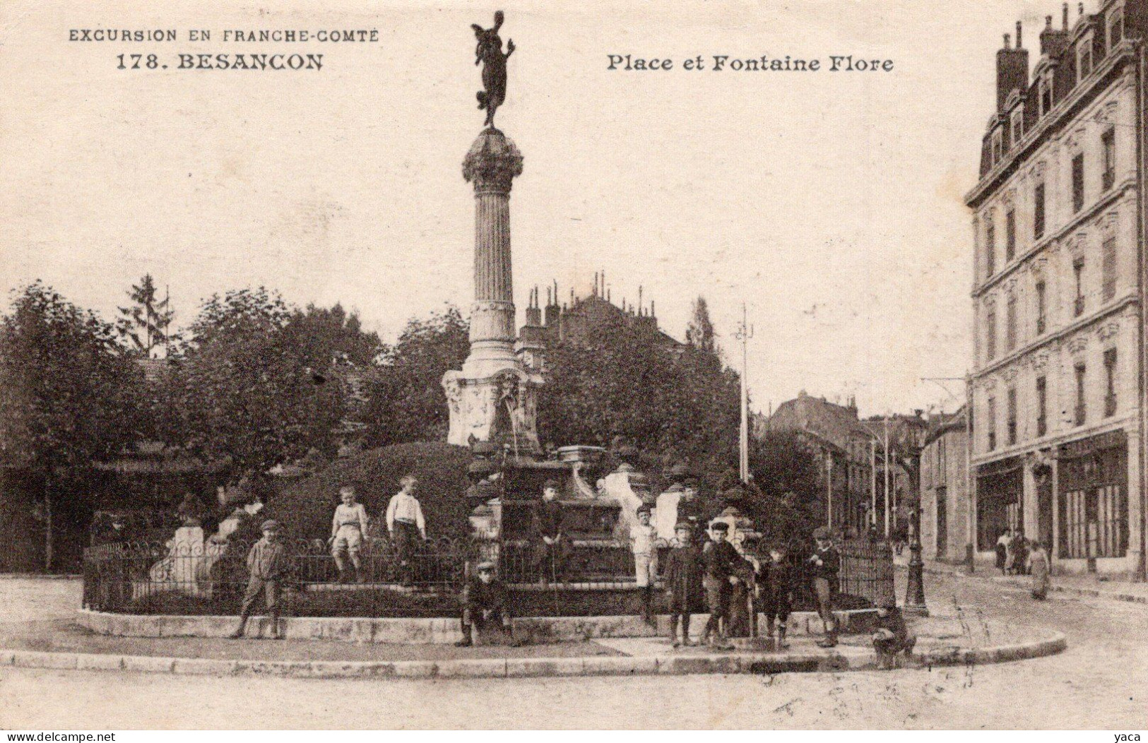 Tampon Militaire Dépôt De Physiothérapie De Besançon - Place Et Fontaine Flore - Other & Unclassified