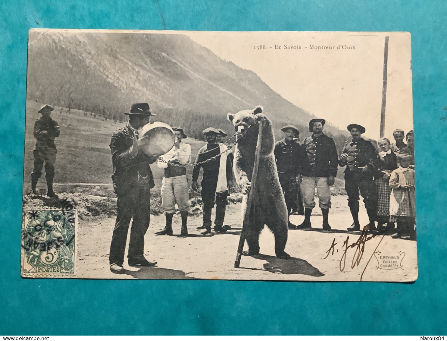 73/ En Savoie Montreur D’ours Regarde Par Des Chasseurs Alpins  Poste St Jean De Maurienne Voir Verso - Saint Jean De Maurienne