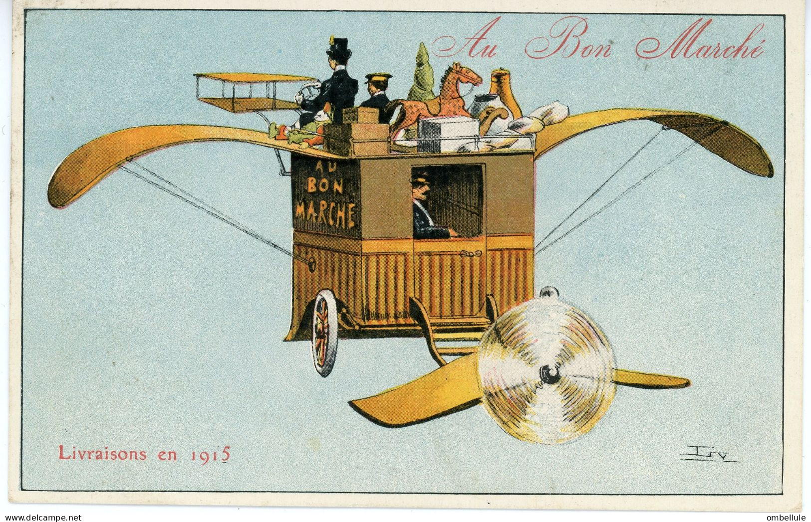 Au Bon Marché. Livraisons En 1915. Série L'aviation En L'an 2000 - Publicidad