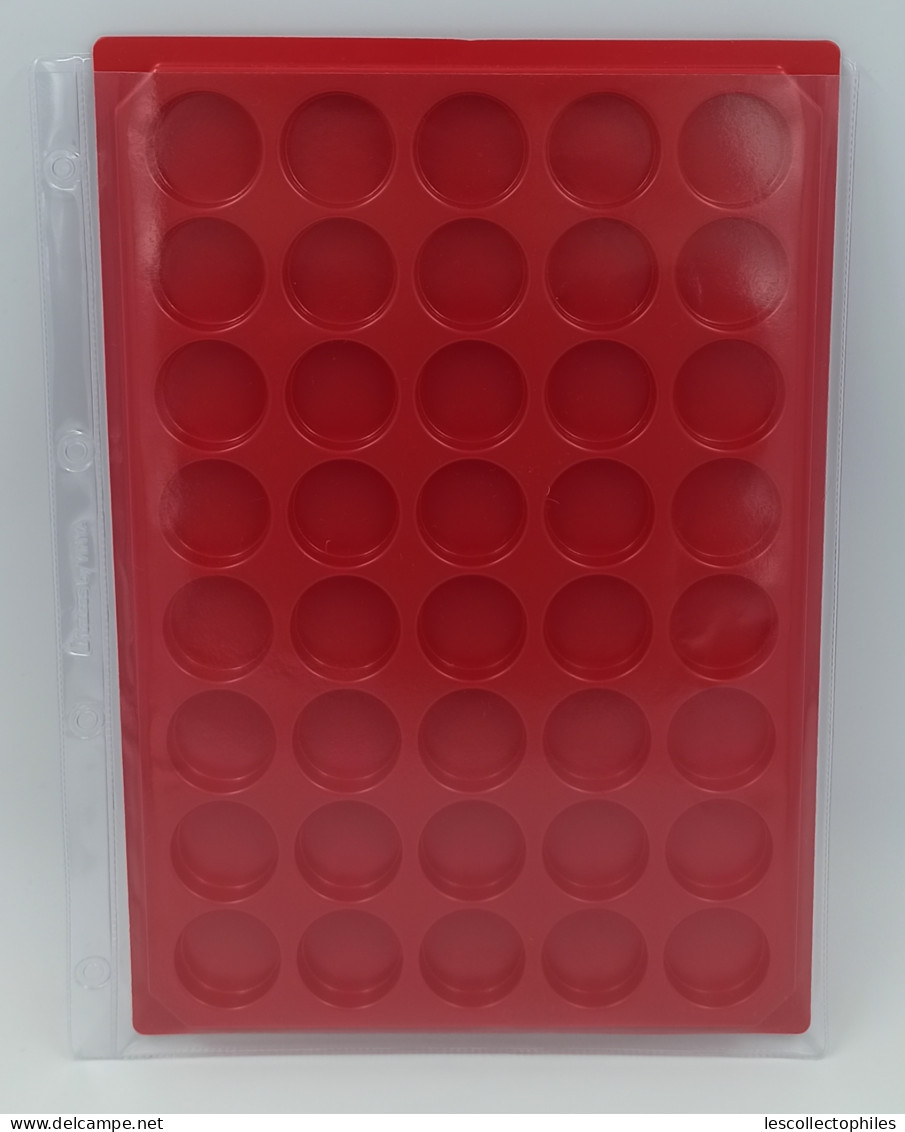 LOT 50 BOX - COLLECTEURS - PLATEAUX PLASTIQUE ROUGES POUR CAPSULES MUSELETS 40 CASES RONDES  SANS COUVERCLE FEUILLES A4 - Other & Unclassified