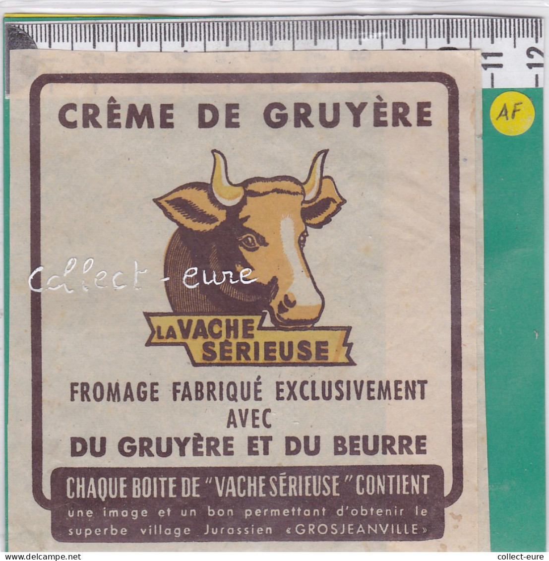 C1110 FROMAGE  VACHE SERIEUSE CREME DE GRUYERE GROSJEANVILLE JURA - Cheese