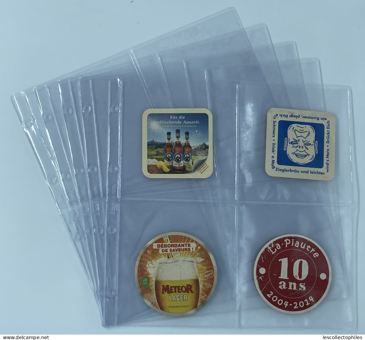 LOT 20 FEUILLES TRANSPARENTES POUR SOUS BOCKS/ 4 CASES RECTO 16 X 15 - Beer Mats