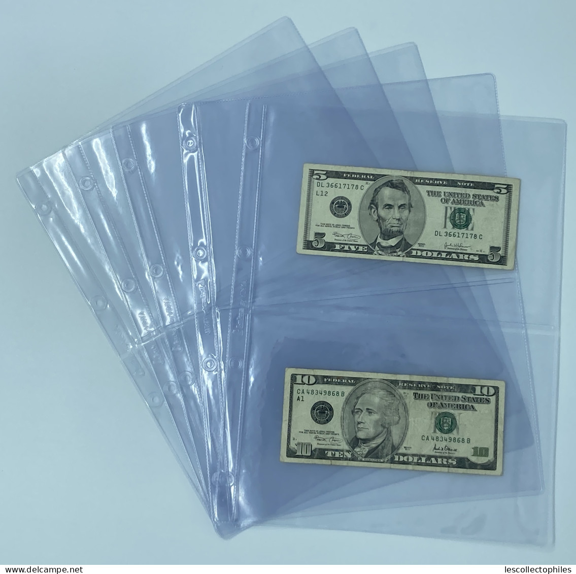 LOT 20 FEUILLES TRANSPARENTES (FORMAT A4) POUR BILLETS / 2 CASES RECTO 14,5 X 21,5 - Zonder Classificatie