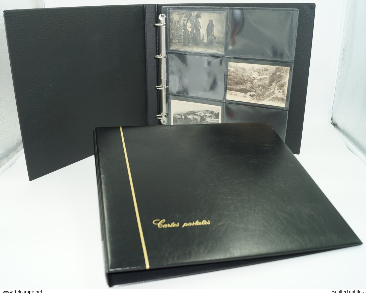 CLASSEUR ALBUM SAFE NOIR + 25 FEUILLES TRANSPARENTES POUR 300 CARTES POSTALES ANCIENNES OU AUTRES - 6 CASES - Sin Clasificación