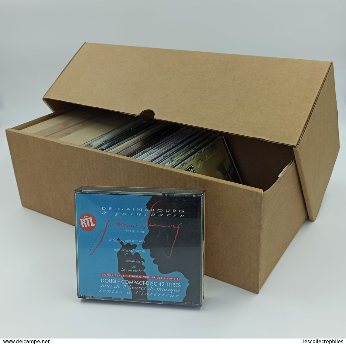 LOT 10 BOITES DE RANGEMENT EN CARTON POUR CD SINGLE - 2 TITRES - Accesorios & Cubiertas