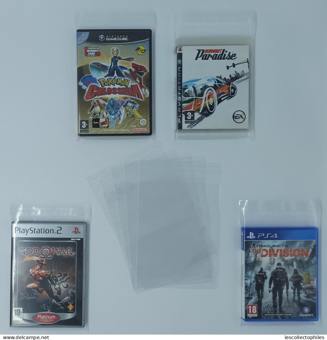 LOT 1000 POCHETTES AVEC RABAT  / PROTECTION JEUX VIDEOS PS2 PS3 PS4 GAME CUBE WII / 48 MICRONS - Andere & Zonder Classificatie