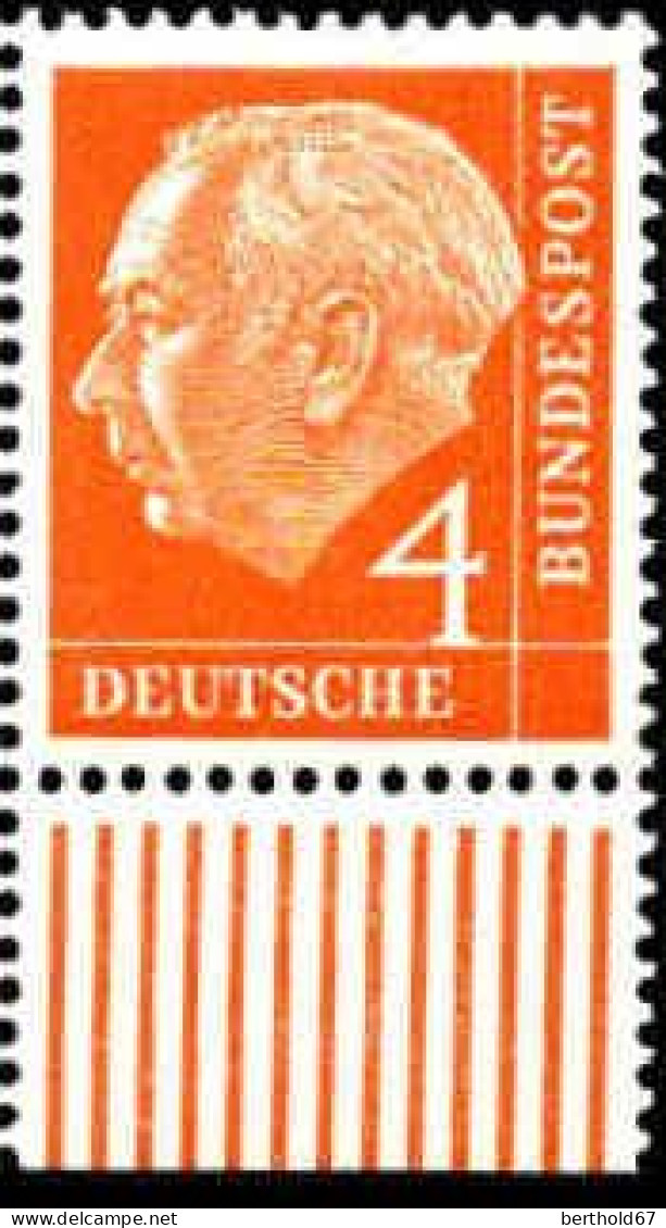 RFA Poste N** Yv:  63 Mi:178 Theodor Heuss Bord De Feuille - Unused Stamps