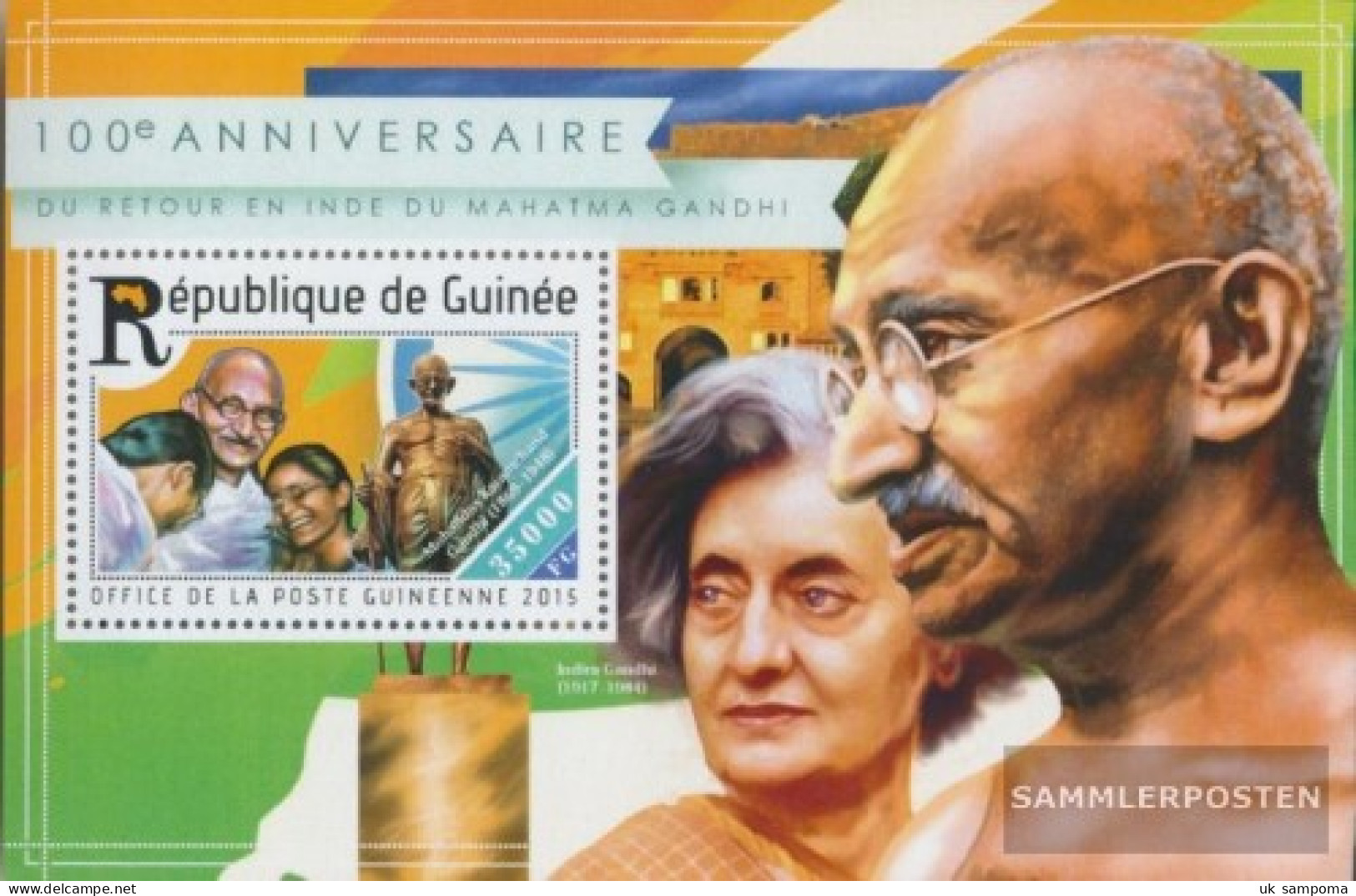 Guinea Miniature Sheet 2518 (complete. Issue) Unmounted Mint / Never Hinged 2015 Mahatma Gandhi - Guinea (1958-...)