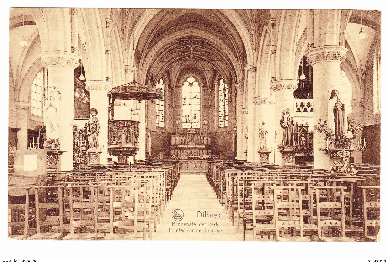 Dilbeek CPA L'intérieur De L'église Binnenste Der Kerk Non Circulée Papeterie Ringoet / Nels - Dilbeek