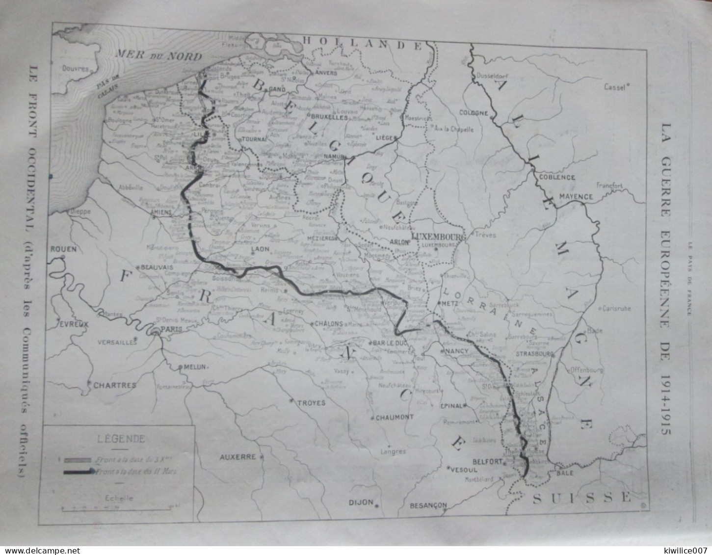 Guerre 14-18  REGION DE VAUQUOIS    VARENNES  Boureuilles  CARTE DU FRONT   11 Mars  1915 - Unclassified