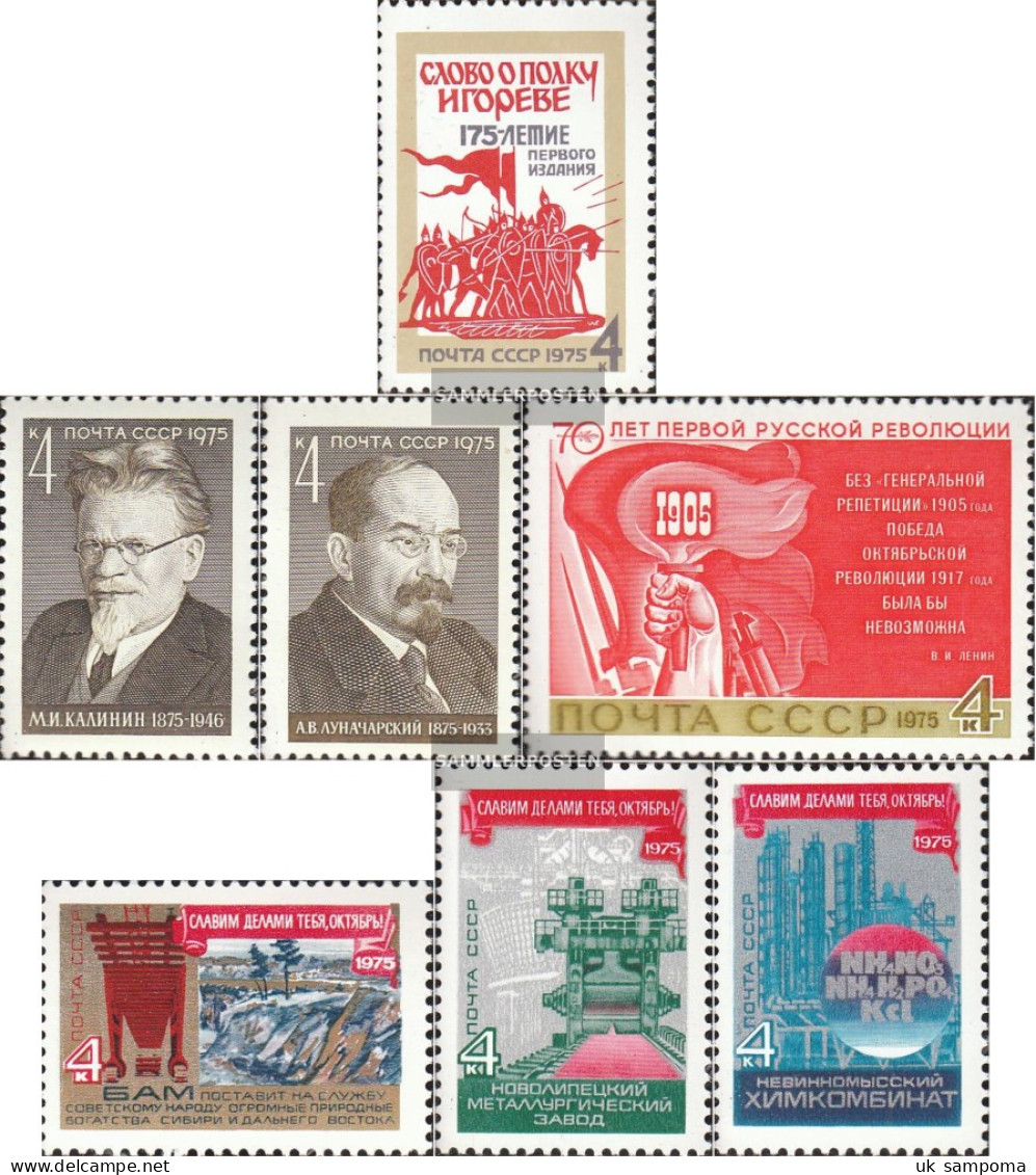 Soviet Union 4410,4411,4412,4413, 4414-4416 (complete Issue) Unmounted Mint / Never Hinged 1975 RevolUtion, Igorlied, KA - Nuevos