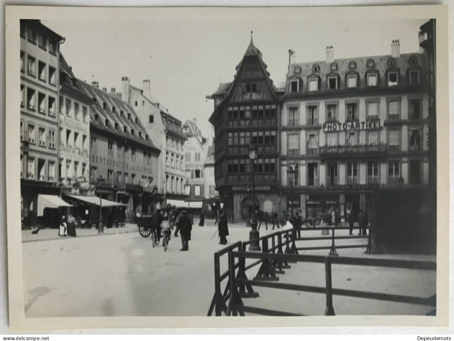 Photo Ancienne - Snapshot - STRASBOURG - Place Cathédrale - Maison Kammerzell - Marchand De Photo Photo E. Rocca - 1920 - Lieux