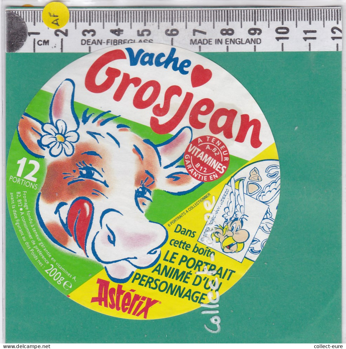 C1111 FROMAGE  VACHE GROSJEAN TETE  ASTERIX 12 PORTIONS 200 Gr - Cheese