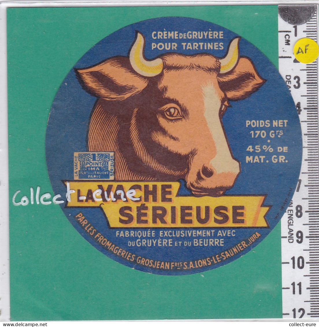 C1115 FROMAGE CREME DE GRUYERE VACHE SERIEUSE GROSJEAN LONS LE SAUNIER JURA 1 POINT IMA 170 Gr - Quesos