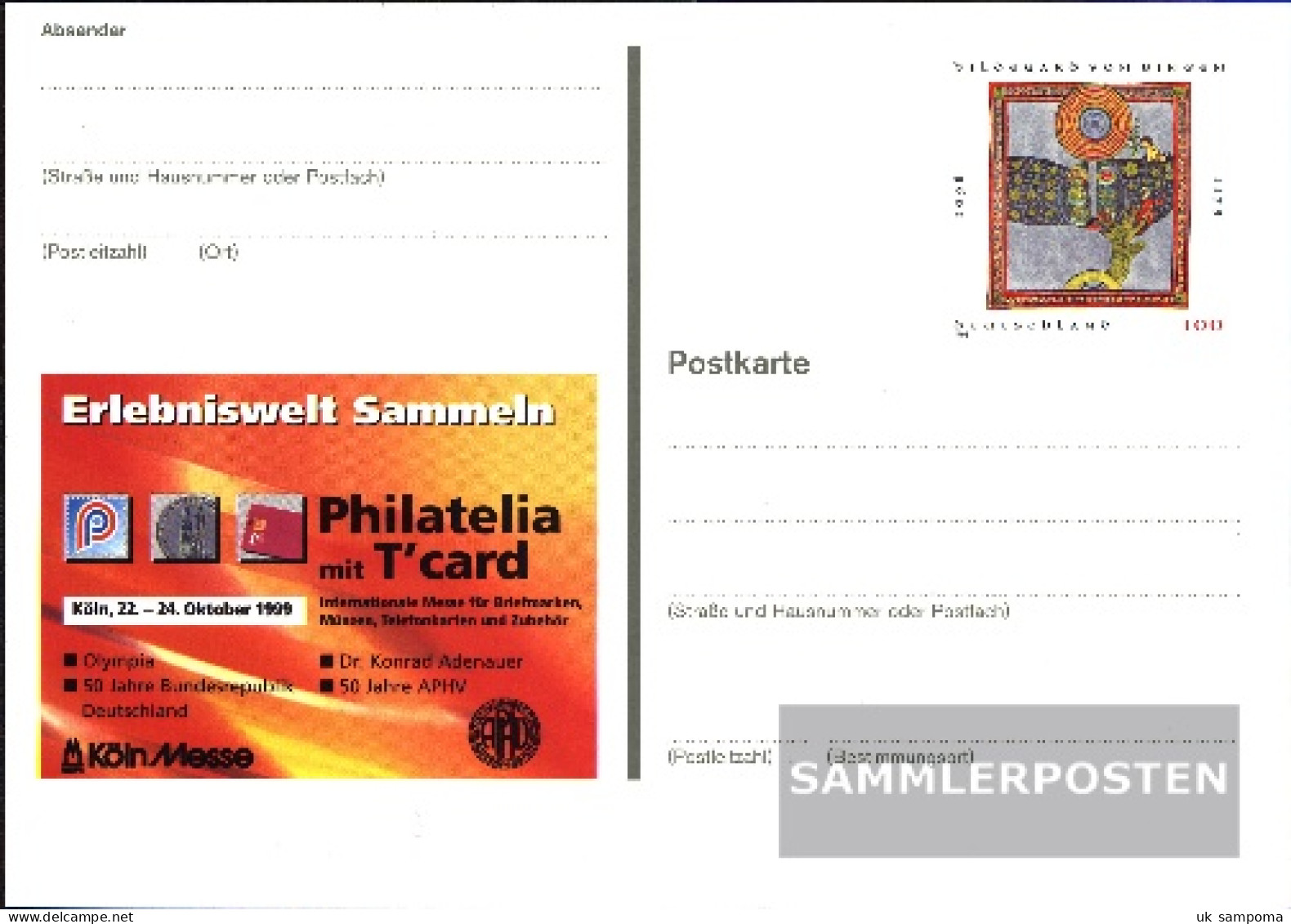 FRD (FR.Germany) PSo61 Special Postcards Gefälligkeitsgestempelt Used 1999 Hildegard Of Bingen - Otros & Sin Clasificación