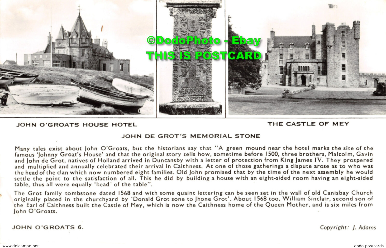 R427677 John O Groats House Hotel. John De Grots Memorial Stone. The Castle Of M - Wereld