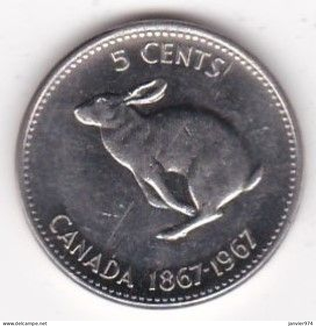 Canada 5 Cents 1867 – 1967 Confédération ,  Elizabeth II, En Nickel, KM# 66 , Sup/XF - Canada