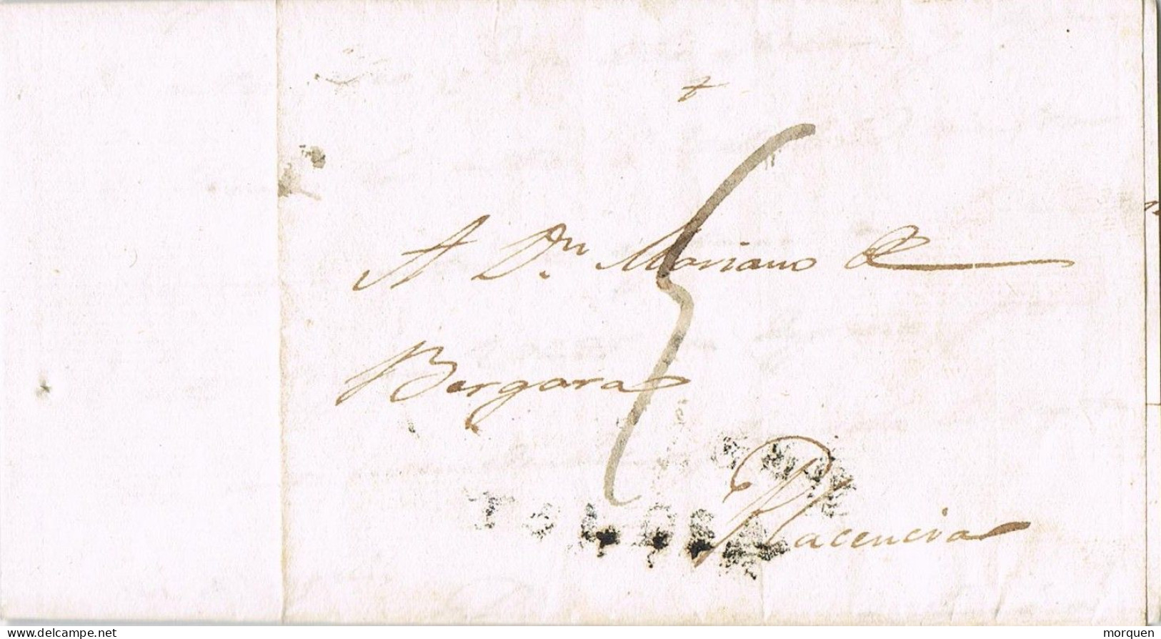 54836. Carta Entera TOLOSA (guipuzcoa) 1817. Marca Guipuzcoa-Tolosa, Porteo Manuscrito 5 - ...-1850 Préphilatélie