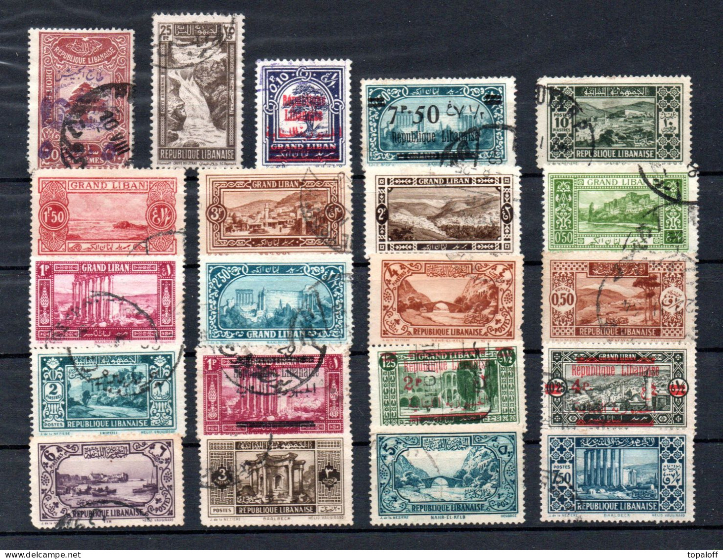 Grand Liban Sélection D'oblitérés à Saisir 21 Timbres - Used Stamps