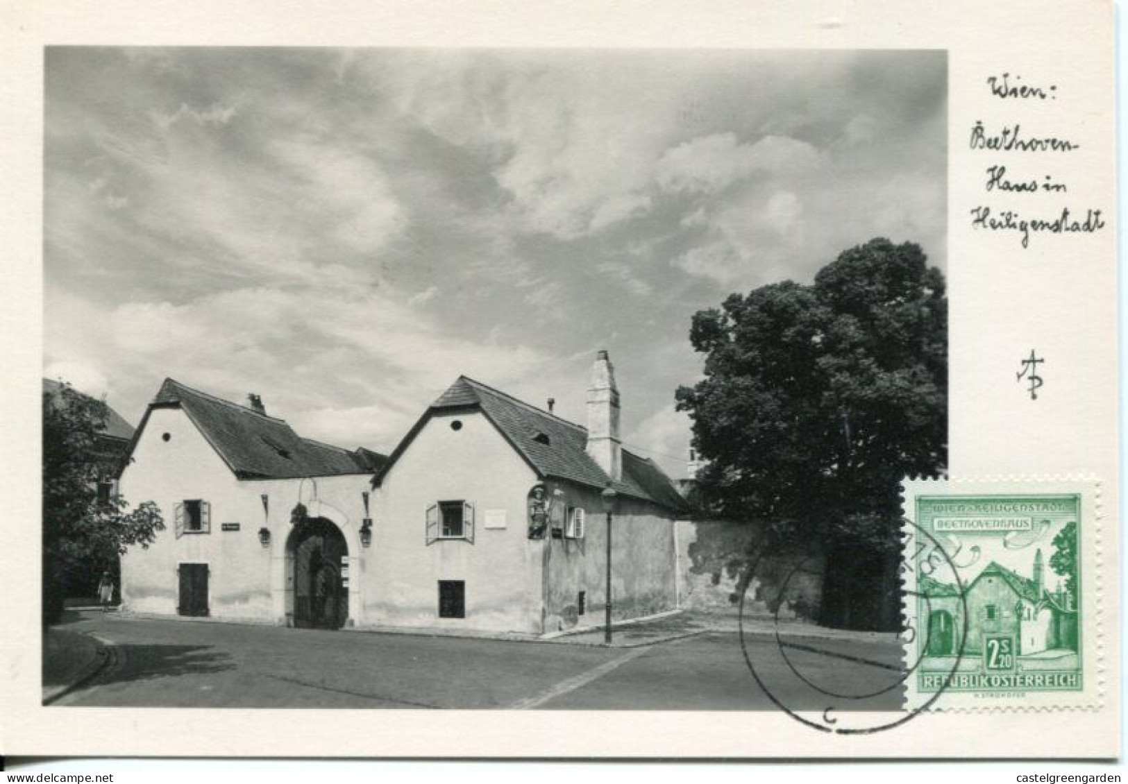 X0118 Austria, Maximum 1956 Wien  Beethoven Haus Heiligenstadt, Architecture - Cartes-Maximum (CM)