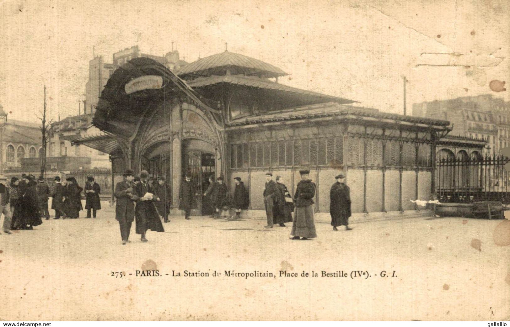 PARIS LA STATION DU METROPLITAIN PLACE DE LA BASTILLE - Transporte Público